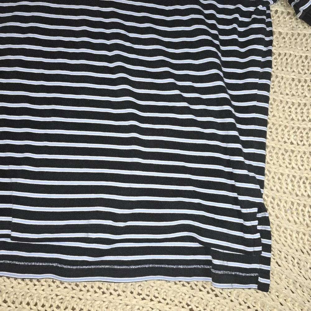 Polo Ralph Lauren Blue Stripe, Red Pony Polo Shirt Men's Large 100% Cotton